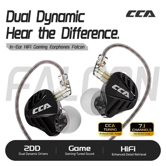 Casque de jeu filaire intra-auriculaire CCA Falcon à double action