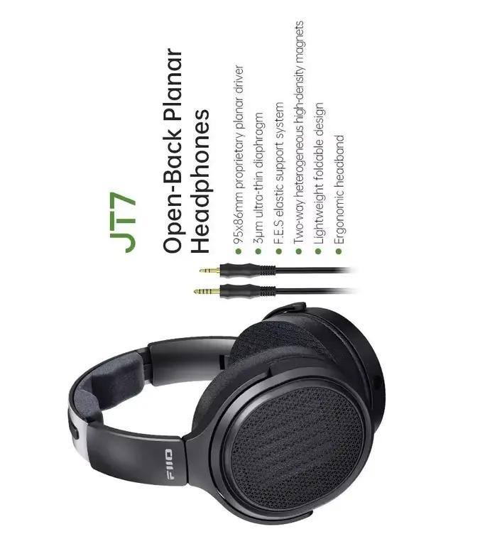 Casque audio filaire supra-auriculaire FiiO JT7 avec transducteurs magnétiques planaires