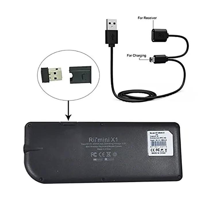 Rii X1 2.4 GHz Mini clavier sans fil claviers anglais/ES/FR avec pavé tactile pour Android TV Box/PC/ordinateur portable