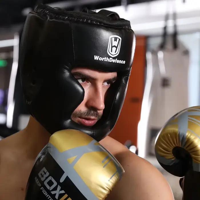 Casque De Kick Boxing pour hommes et femmes, PU karaté Muay Thai Guantes De Boxeo, combat gratuit MMA Sanda, équipement d'entraînement pour adultes et enfants