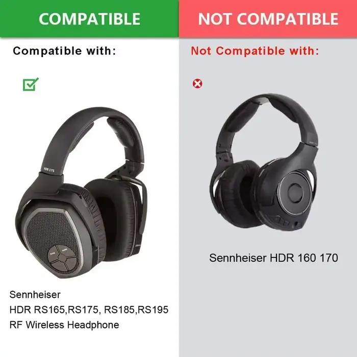 Oreillettes de remplacement adaptées à Sennheiser RS165 RS175 RS185 RS195 HDR165 HDR175 HDR185 HDR195 RS
