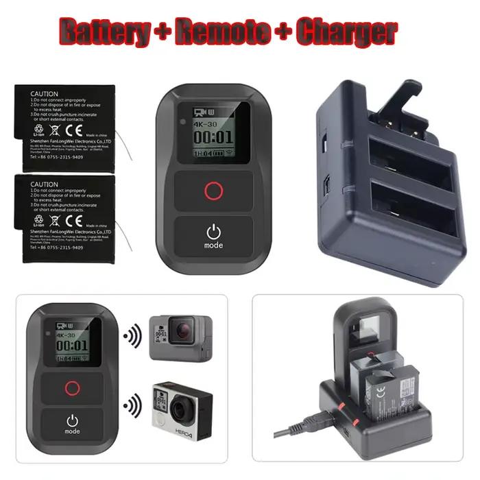 Nouveau 3 en 1 pour GoPro Hero 6 7 8 batterie + chargeur à distance 3 voies + Hero 6 7 5 télécommande Wifi intelligente étanche pour accessoire GoPro