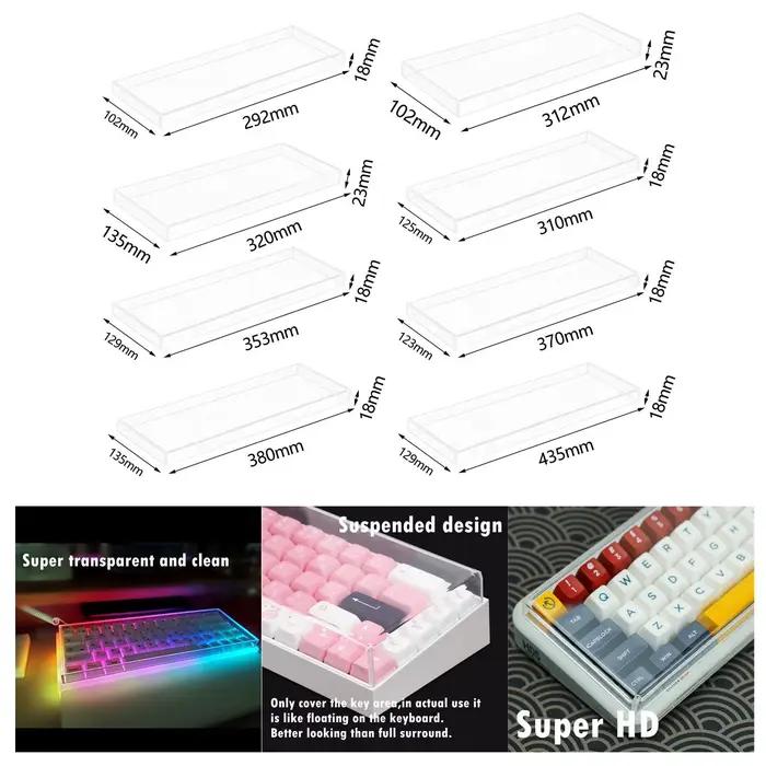 Housse anti-poussière pour clavier mécanique en acrylique