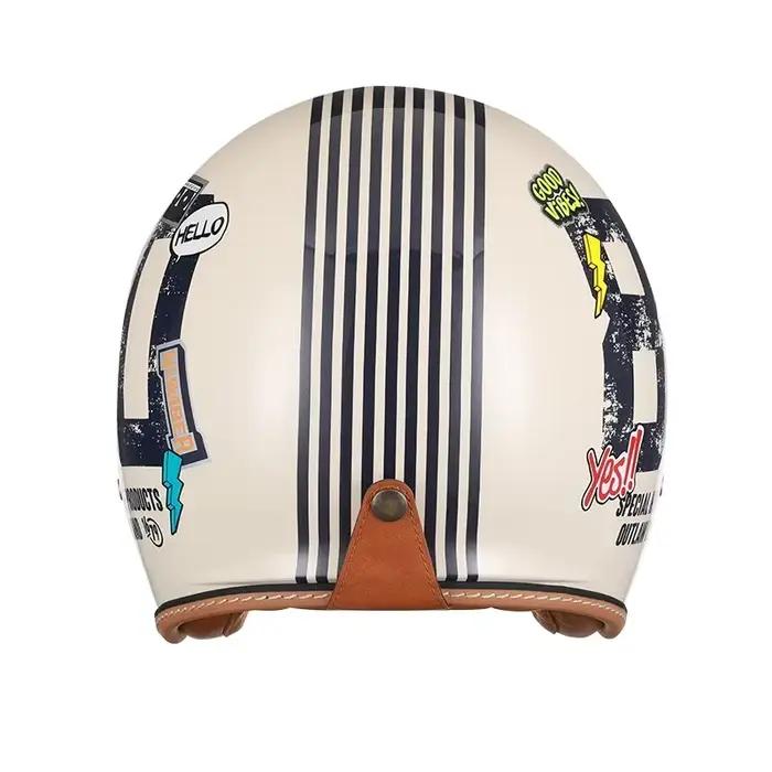 Casque de moto rétro 3/4 ouvert CYRIL B206, léger, vintage, pour homme et femme, homologué DOT ECE