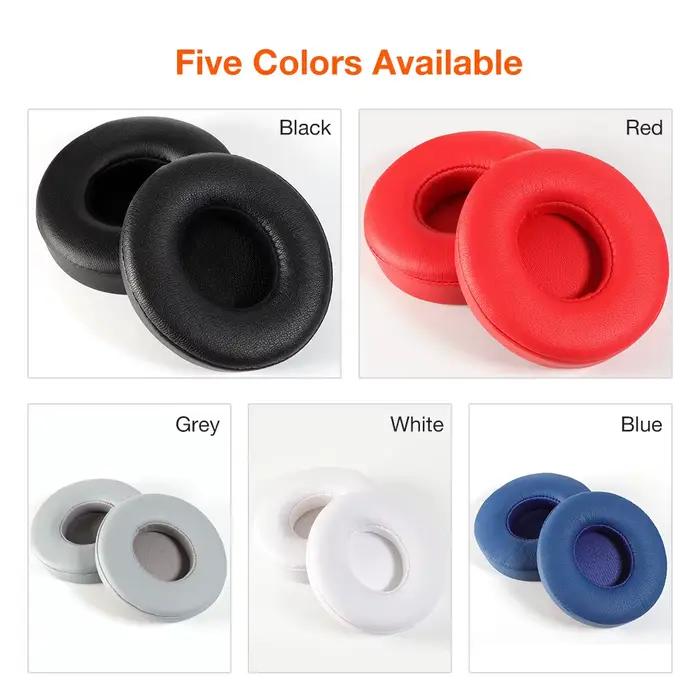 Coussinets d'oreille en cuir protéiné pour Beats Solo 2 offre de remplacement antibruit confortables et isolants multicolores