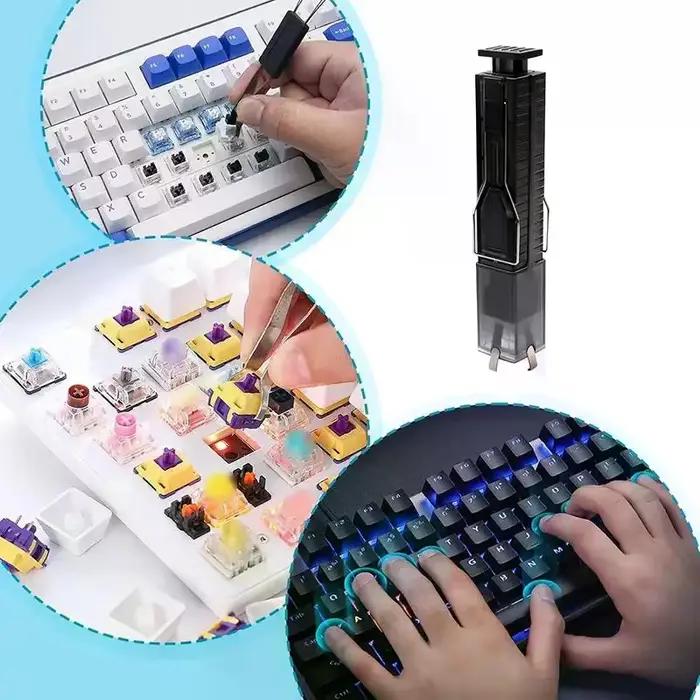 Extracteur de touches de clavier 2-en-1 avec brosse de nettoyage et outil de dépose de fils – Kits de démontage