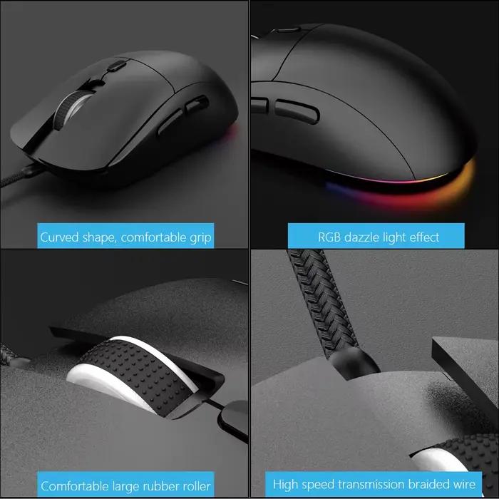Souris filaire USB ajustable à 6 boutons