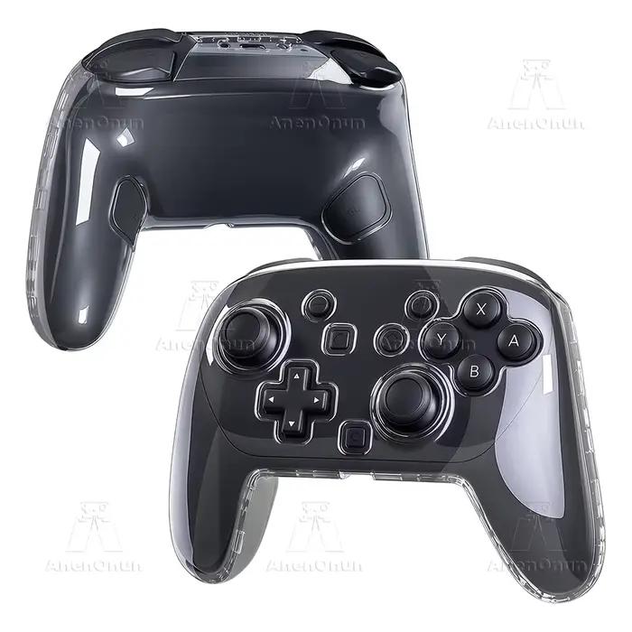 Étui de Protection Transparent pour Contrôleur Switch 2 Pro, Matériau PC Anti-Rayures, Design Ergonomique, Couleur Rouge, Confort de Jeu Amélioré Occasions Spéciales