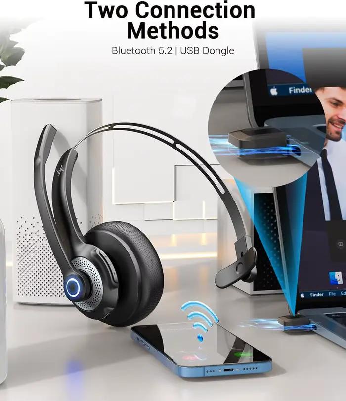 JIAMQISHI EH06U casque sans fil avec micro Bluetooth V5.2