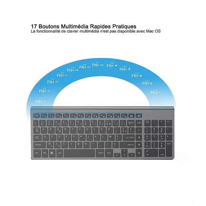 Wireless Keyboard and Mouse Combo French(AZERTY) Russian Spain USA Layout 2400DPI 2.4G Full Size Silent Button