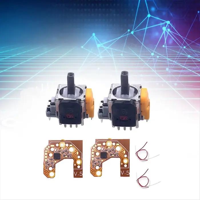 [B63C] 2 pièces Joystick Hall + carte de calibrage pour manette de jeu PS4 effet