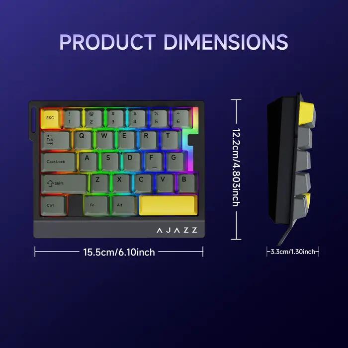 Clavier de jeu filaire à une main AJAZZ AK029 à 29 touches avec effet Hall magnétique