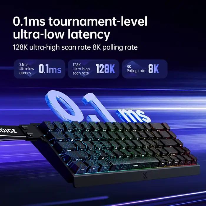 MCHOSE ACE68 clavier magnétique filaire mécanique ACE60 Pro pour les jeux 0.01mm RapidTrigg 8000Hz SOCD/Rs 0.125ms 128K taux d'échantillonnage