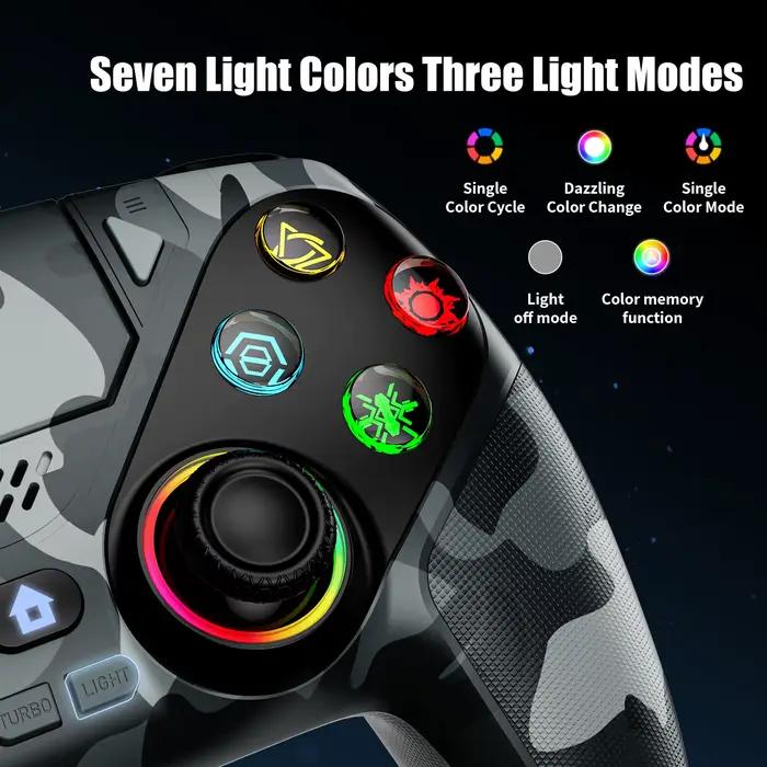 Manette sans fil RGB GAMROMBO pour PS5 PS5 Pro Slim Windows Expérience de jeu ultime avec technologie anti-drift et éclairage personnalisable pour joueurs occasionnels et passionnés