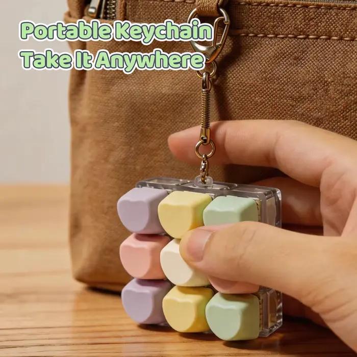 Porte-clés clavier fidget en forme de cœur à 9 touches