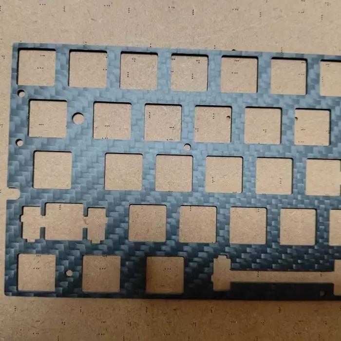 Plaque de positionnement en fibre de carbone pour clavier Wooting60 HE 60%