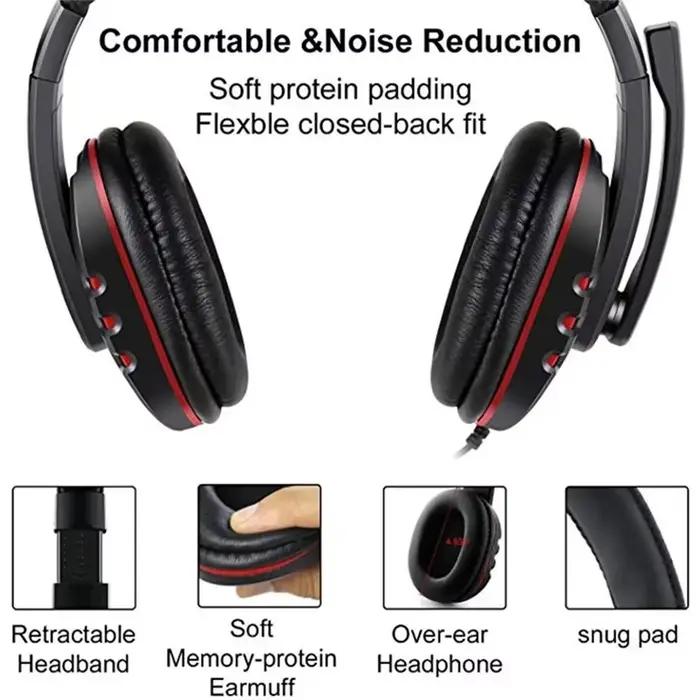 Casque de jeu universel à réduction de bruit avec microphone
