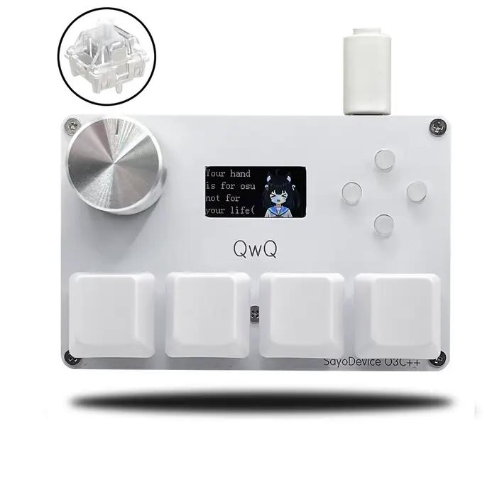 Clavier 4+4 touches SayoDevice O3C++ OSU Rapid Trigger avec interrupteurs magnétiques linéaires Gateron KS-20 blancs