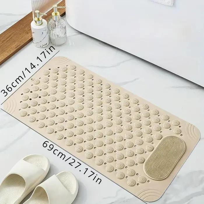 Tapis de bain en PVC antidérapant bleu clair avec nuages de massage 0 8 cm d'épaisseur 2600 g m2 motif de points pour la sécurité de la douche et de la salle de bain