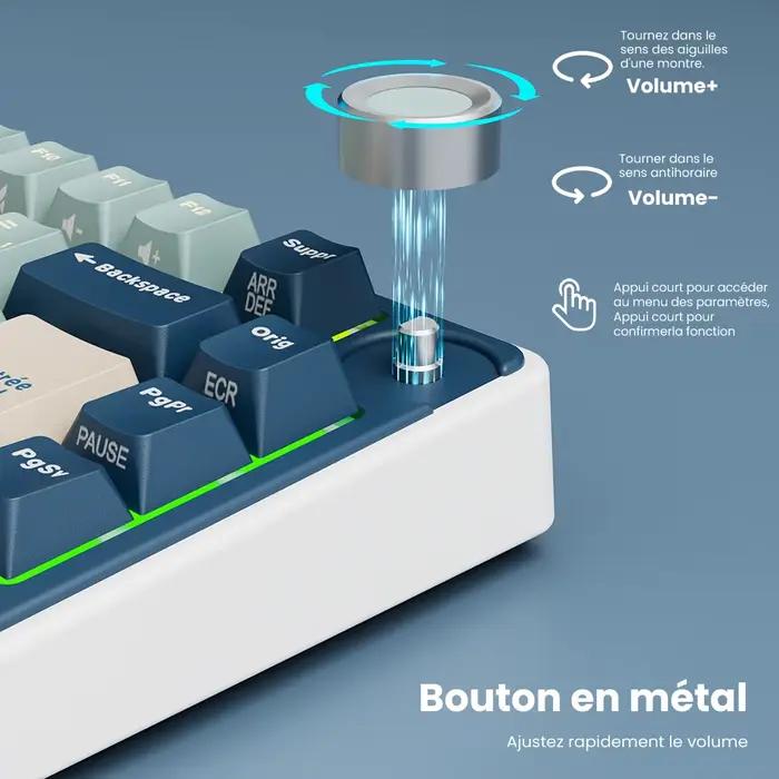 RK R75 Royal Kludge clavier mécanique filaire 80 touches 80% joint rvb rétro-éclairé
