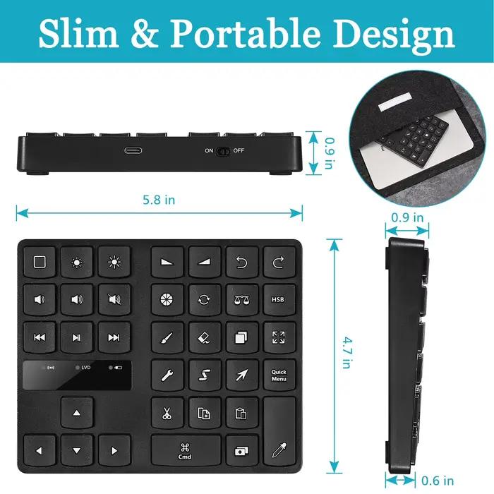 Mini clavier de dessin ergonomique sans fil pour IOS et OS X
