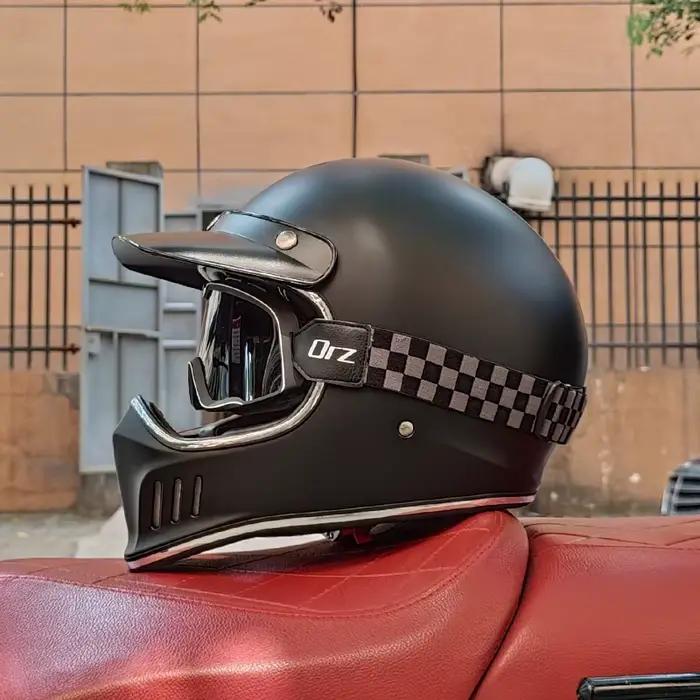 Casque de moto rétro, café Racer rétro, personnalité, intégral, certifié DOT, Jet