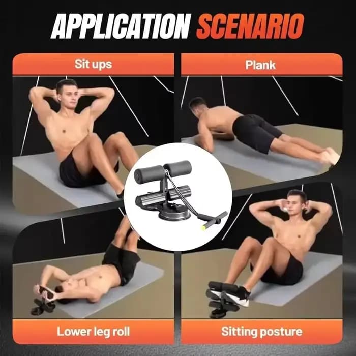 Barre d'assistance pour sit-ups avec doubles ventouses et corde, équipement d'entraînement abdominal pour la maison, machine de musculation pour la graisse abdominale