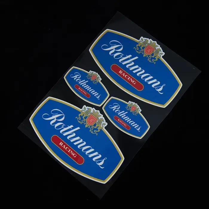 Autocollants de Moto Rothmans Design Exclusif pour Motos Vélos de Course Voitures de Sport Autocollants Résistants à l'Eau et aux Rayures Autocollants Réfléchissants