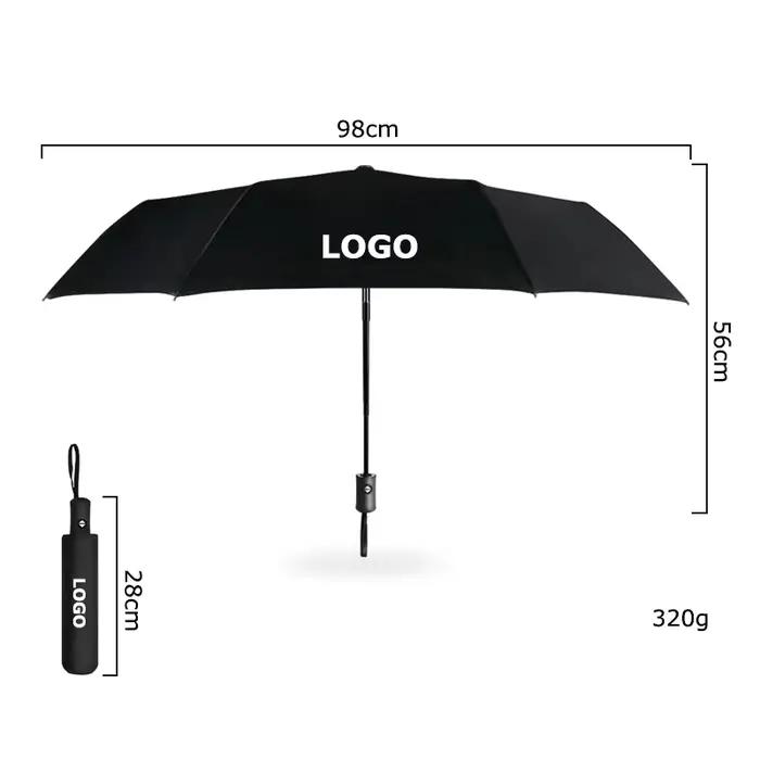 Parapluie coupe-vent avec logo de marque de voiture multiple pour hommes et femmes, parasol portable, possède un logo automatique, cadeau publicitaire d'entreprise, crème solaire