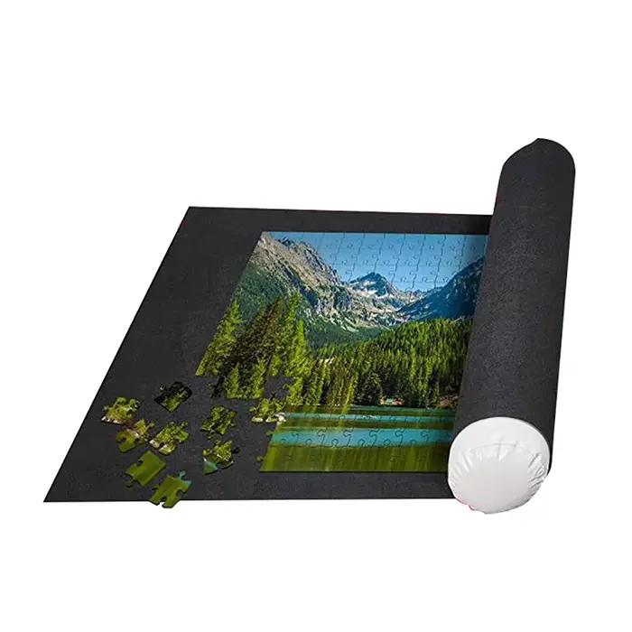 Ensemble de couverture de rangement de Puzzle pour Puzzle 500 à 500, couverture de Puzzle en feutre, disque de Classification gris/noir, tige gonflable TMZ