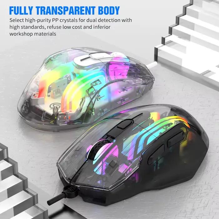 K-snake Q16 filaire transparent esports souris macro programmation ordinateur de bureau