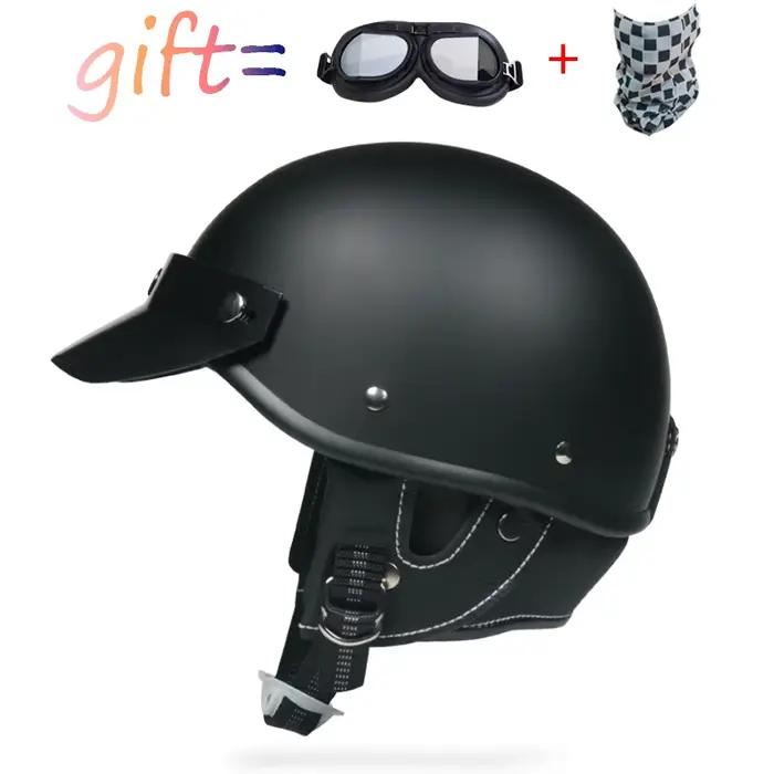 Demi-casque de Moto rétro pour hommes et femmes, casquette de sécurité pour Motocross, quatre saisons, Moto électrique japonaise, casque ouvert