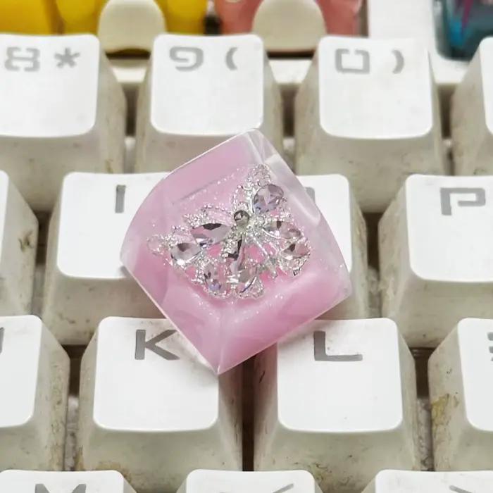 Clavier mécanique bricolage translucide papillon Keycaps résine Artisan