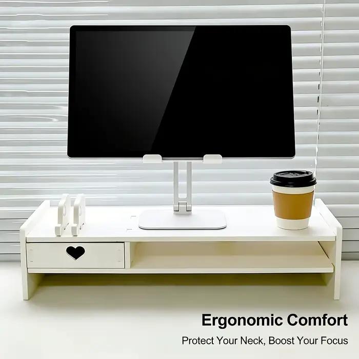 Support de moniteur double couche avec tiroirs