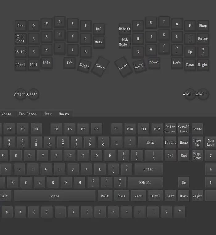 Clavier mécanique filaire divisé