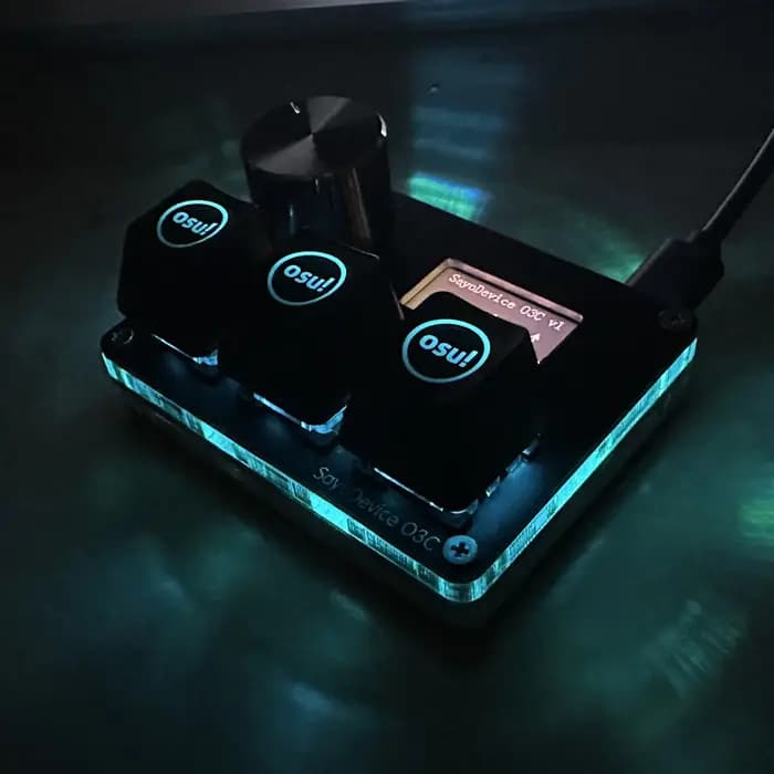 O3C jeu clavier SayoDevice OSU O3C déclencheur rapide Hall commutateurs magnétique rose commutateurs clavier bouton écran copie pâte Shotcut