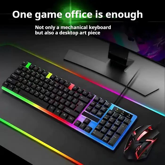 Clavier et souris filaires rétroéclairés arc-en-ciel