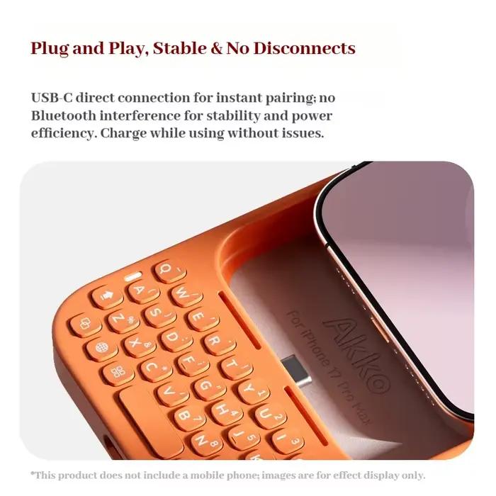 Akko Metakey clavier Mobile Plug And Play rétro-éclairé clé contrôlée Page retournement pour Iphone 16/17 Promax coque de protection pour téléphone
