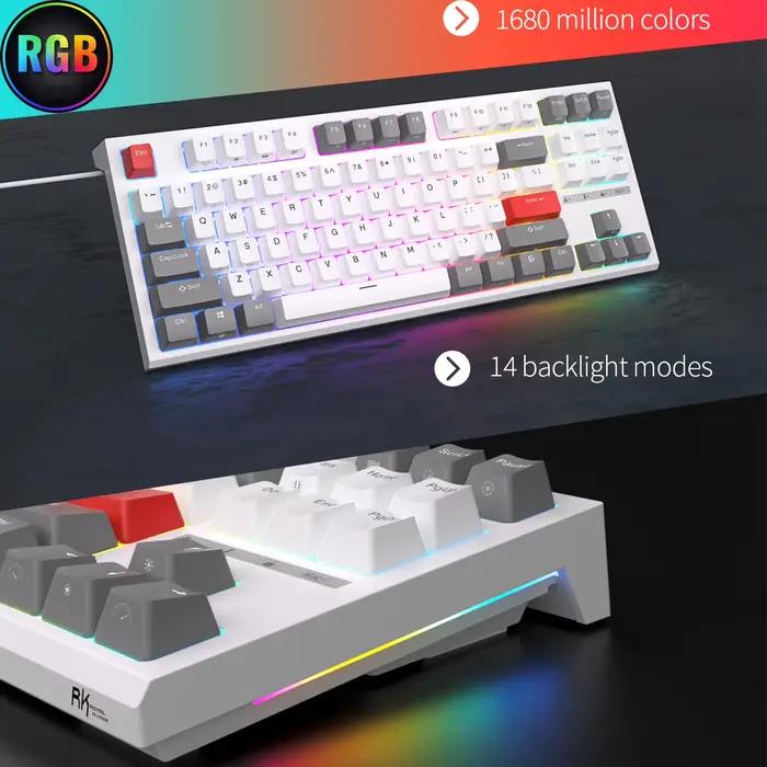 RK ROYAL KLUDGE R87 clavier de joueur brésilien filaire 87 touches rvb rétro-éclairé