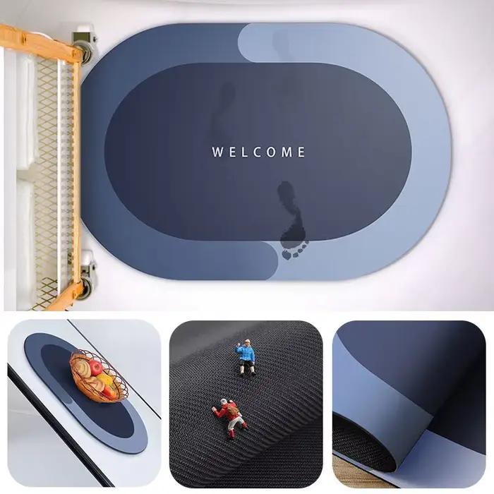 Tapis de Douche Super Absorbant Antidérapant pour Salle de Bain, Tapis de Sol Simple pour Cuisine, Entrée, Douche, Baignoire, Décoration Maison