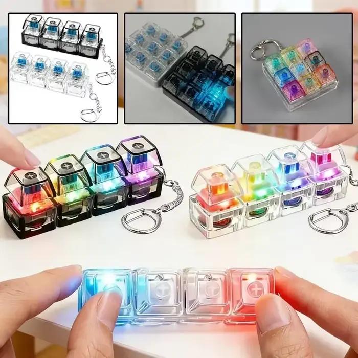 Porte-clés clavier LED lumineux anti-stress