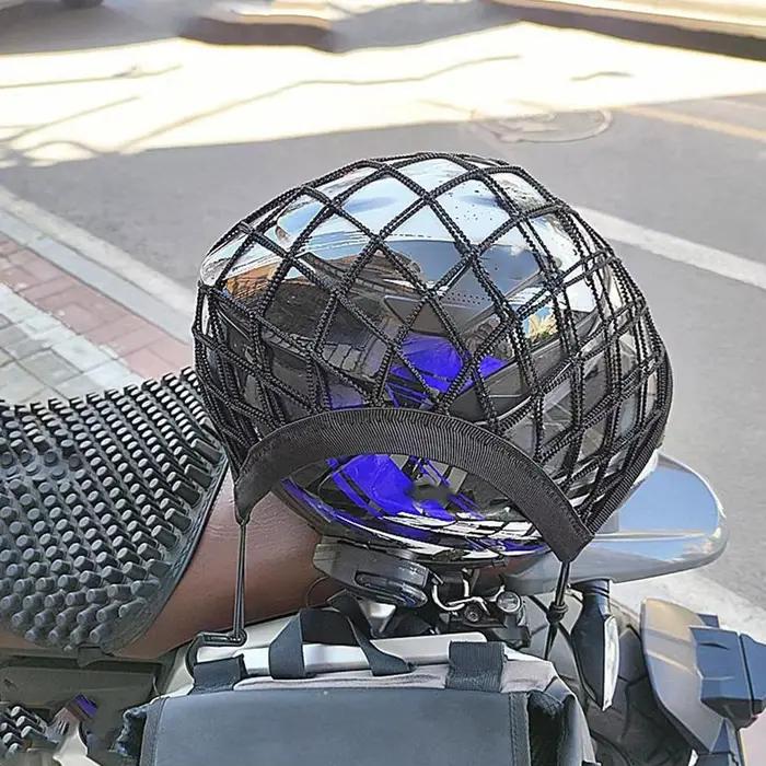 Filet de rangement pour casque de moto, coffre de rangement pour bagages avec crochets en plastique, équipement de rangement pour casque, accessoires de moto