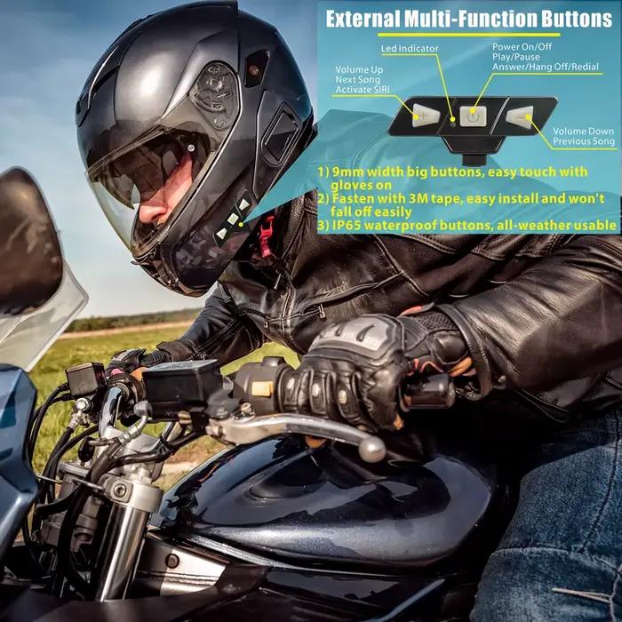 Casque de Moto sans fil Bluetooth 5.2