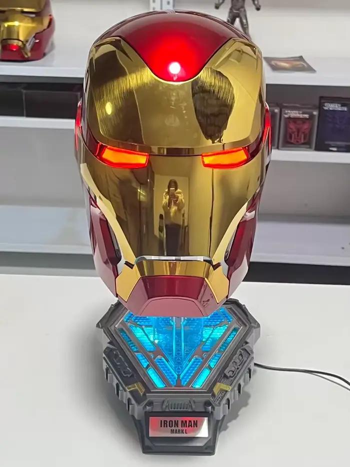 Casque Iron Man Mk5 Mk7 Mk50 Mk17 portable avec télécommande vocale électrique, cadeau de collection pour adultes, idéal pour les fans et les jeux de rôle