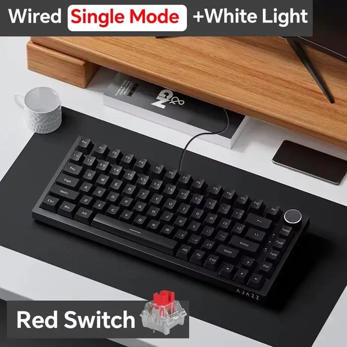 AJAZZ AK820 filaire avec boutons de Volume rotatifs touches remplaçables à chaud pour claviers mécaniques de bureau et de maison