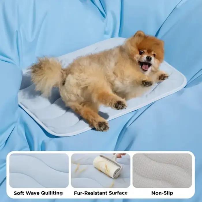 Tapis rafraîchissant pour chien lavable et antidérapant, confortable pour la sieste des chiots en été, pour l'intérieur, l'extérieur, la voiture, la cage, la maison, le sol