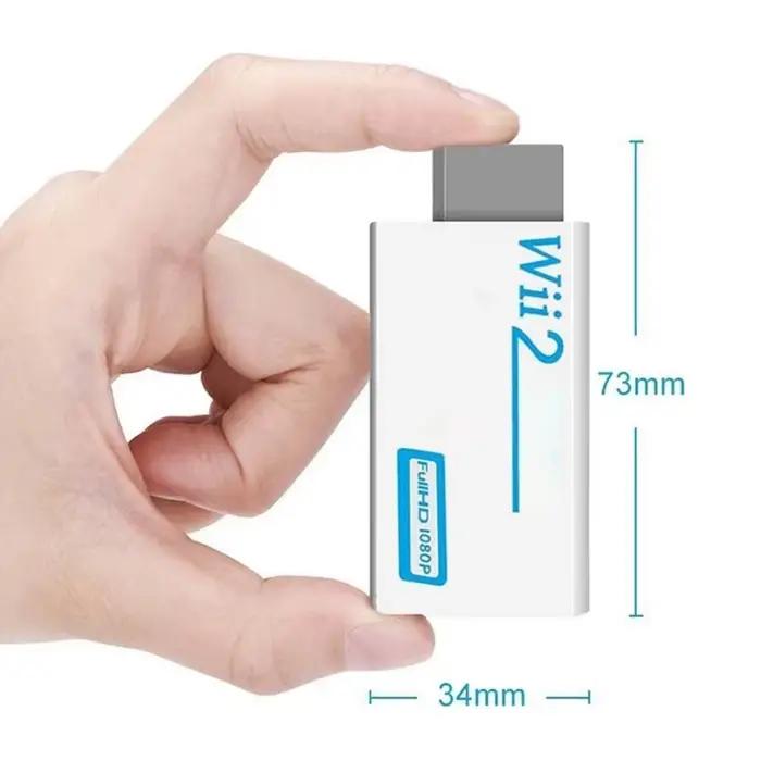 Adaptateur de convertisseur compatible HDMI Full HD 1080P pour console Wii pour Wii 2 Câble audio