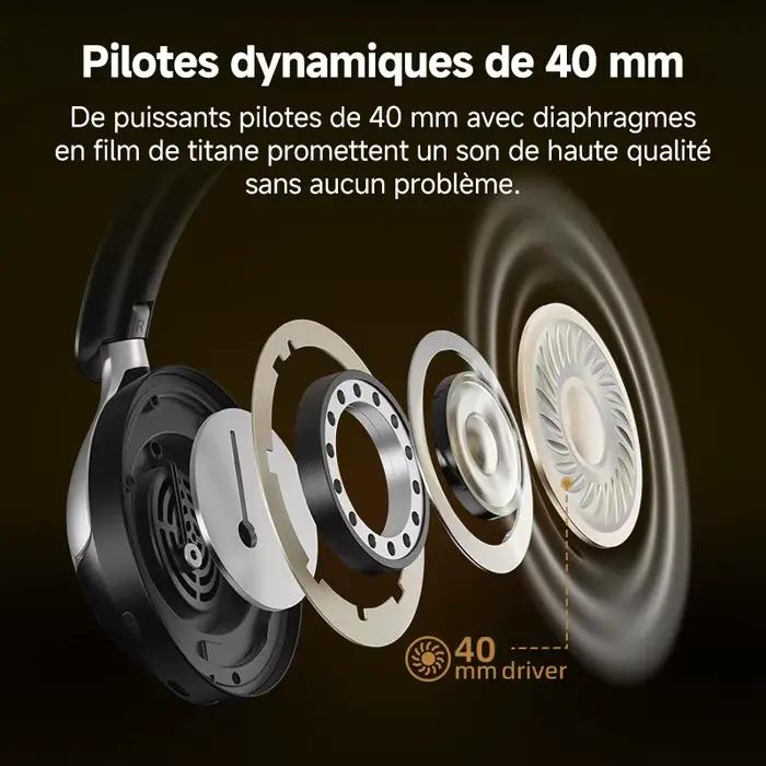 QCY H3 Pro ANC casque sans fil 50dB suppression du bruit écouteurs Audio spatial haute résolution avec LDAC Bluetooth