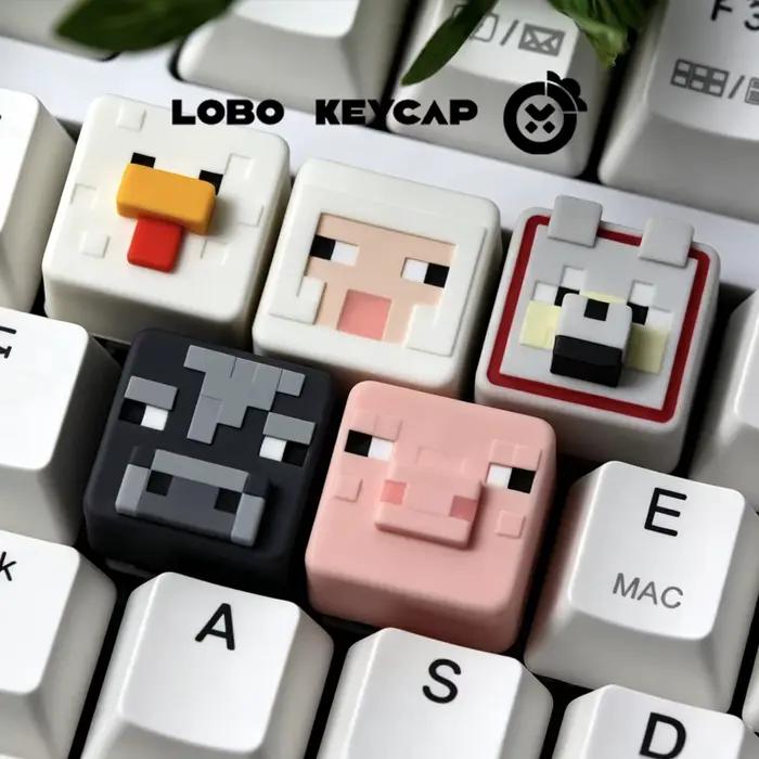Clavier mécanique personnalisé de style pixel carré