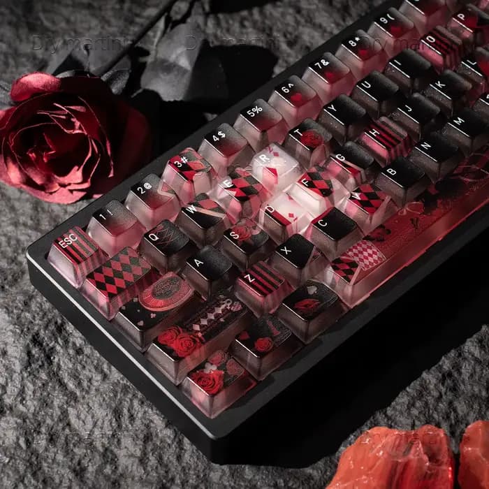 119 touches perdues Alice thème Keycaps Transparent Keycaps PC Keycap Original Cherry clavier UV KeysMade68 Mad68 Wooting 60